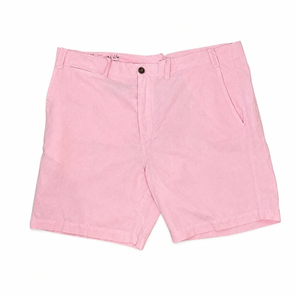 Polo Ralph Lauren 8-Inch Straight Fit Linen-Cotton Carmel Pink Shorts